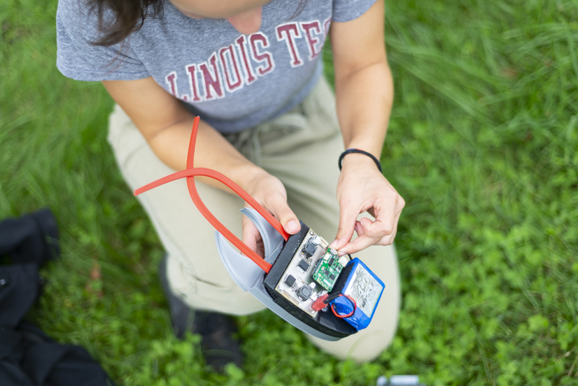 A student built a device that will allow tree researchers to collect leaf samples from the tops of canopies via drones