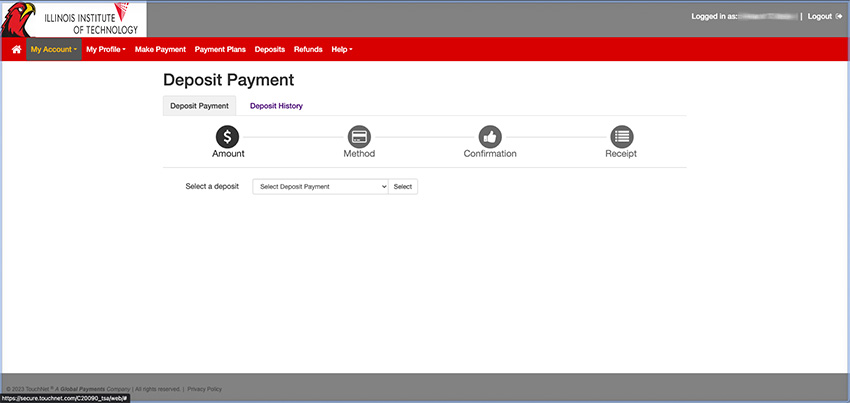 Touch Net Deposit Screen Shot