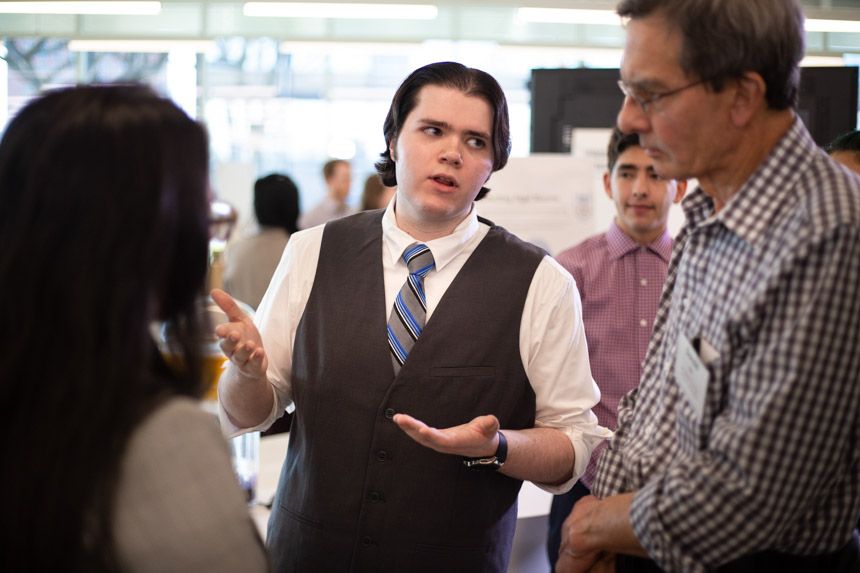 Photo of students making presentations at IPRO day