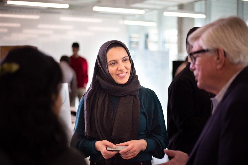 Photo of students making presentations at IPRO day