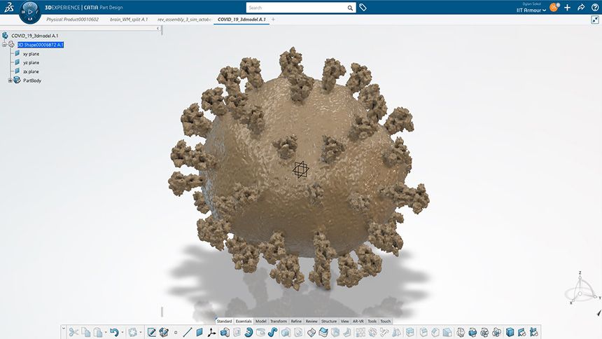 covid 3d model