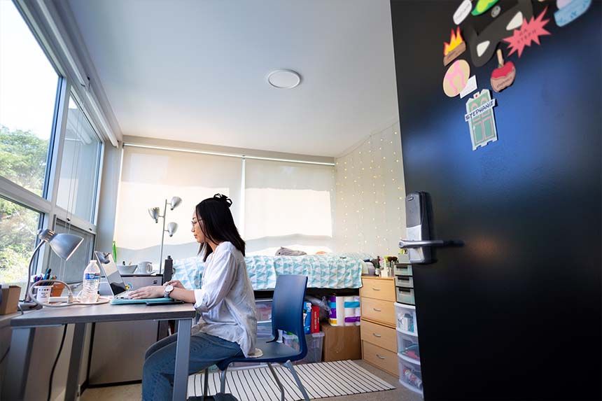 Kacek Hall Female Student Room Studying