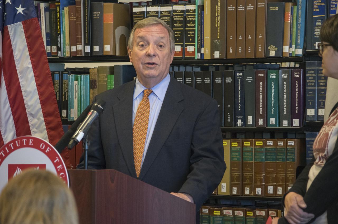 Sen. Dick Durbin speaks at the downtown campus