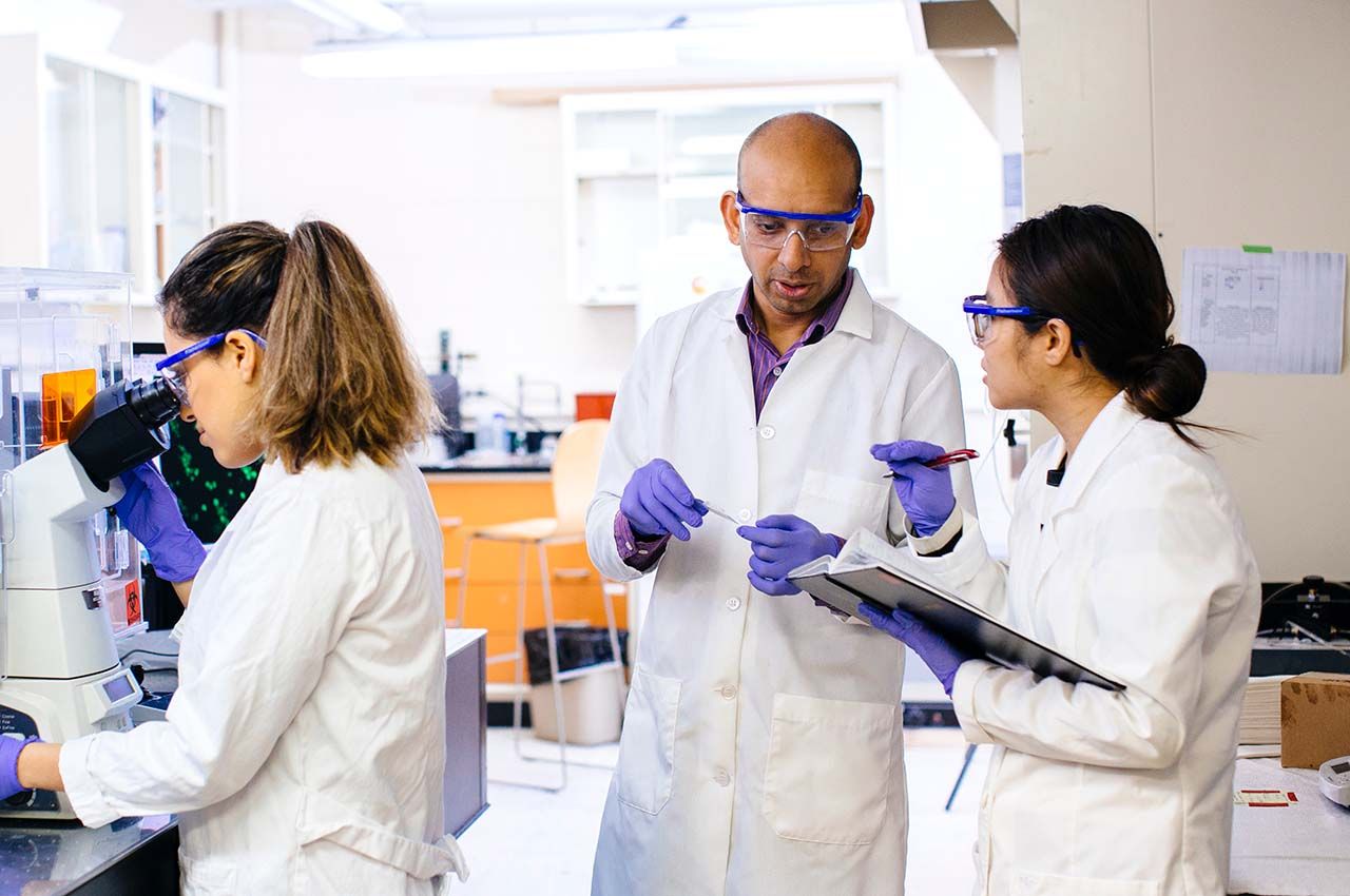 Abhinav Bhushan in the lab