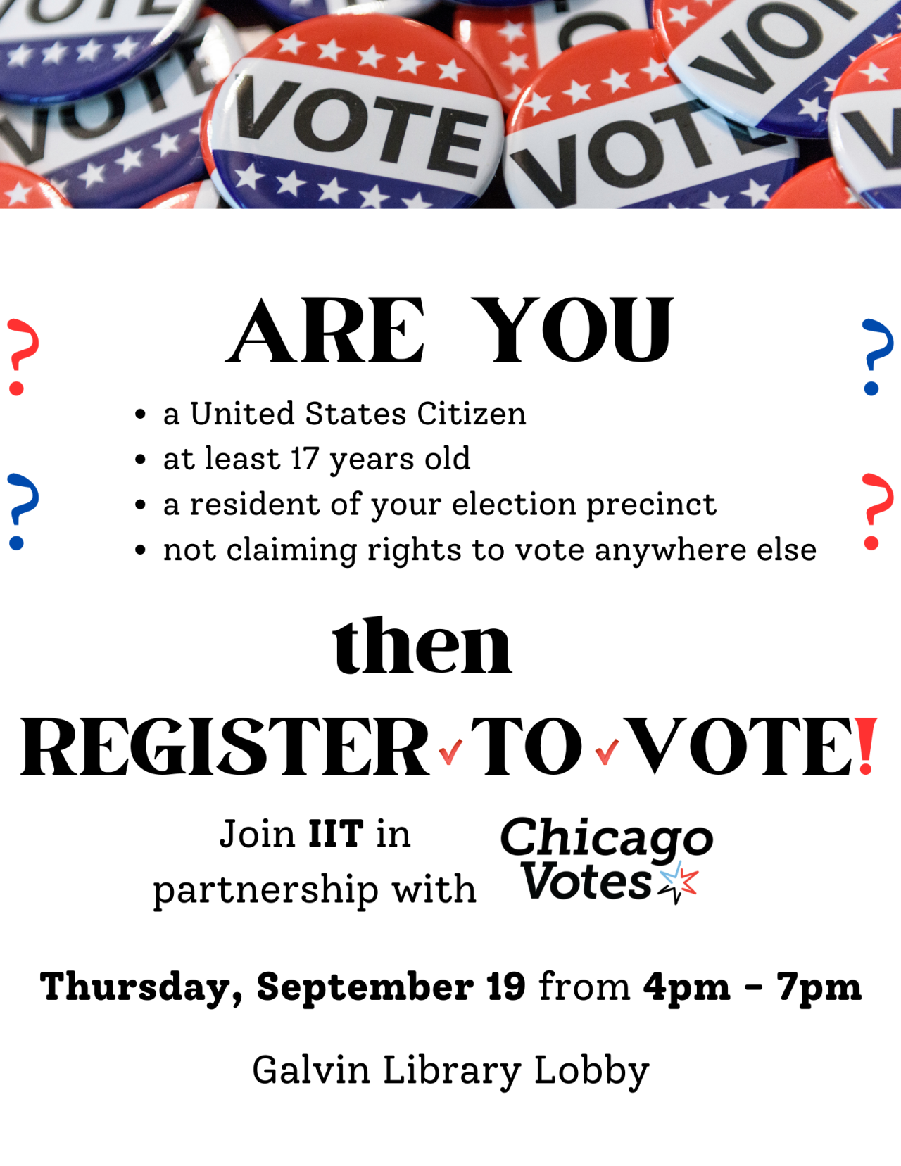 Voter registration flyer