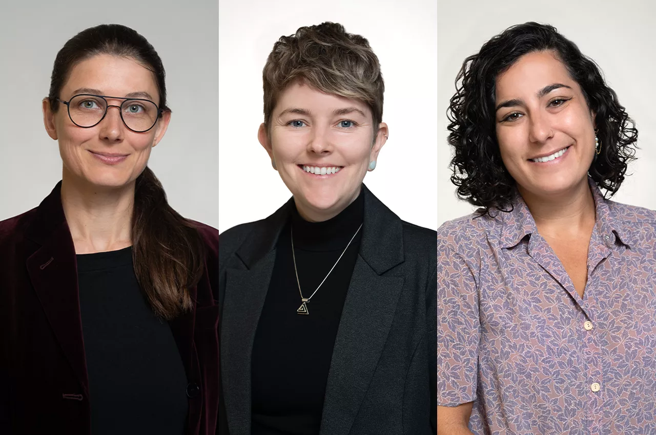 Associate Professor of Humanities Clarissa Busch, Assistant Professor of Psychology Arryn Guy, and Assistant Teaching Professor of Physics Goni Halevi.