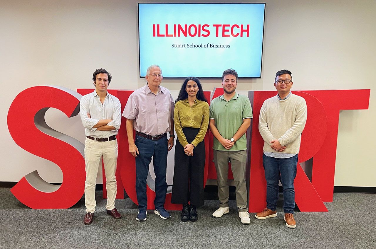 [From left] Javier Gomez, Michael Rybak, Akansha Burad, Max Ortolano, and Yu-Te “Kevin” Lin.