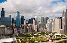 Chicago Skyline Ariel View 280x150