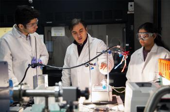 Asadi and his students experiment using a solar cell