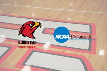 Image of basketball floor and logos