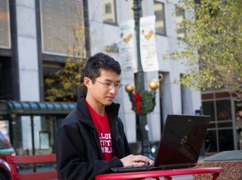 Student with laptop