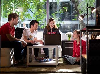 Students in Jeanne and John Rowe Village