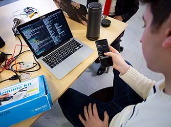 Student working in the SMART lab