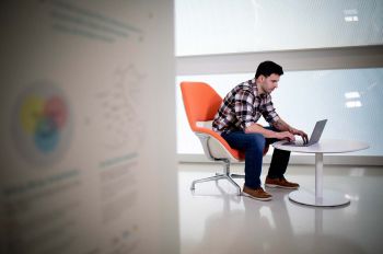 Student working on a computer