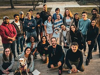 Illinois Tech architecture students pose on Mies Campus