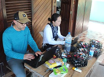 Illinois Tech student Lily Decatorsmith with Illinois Tech Professor Matthew Spenko in Brazil