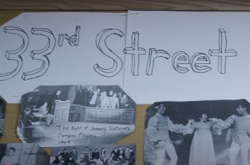 A poster in the dressing room of Illinois Tech student organization 33rd Street Productions