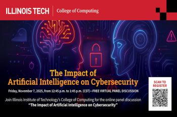 Poster of College of Computing's "The Impact of Artificial Intelligence on Cybersecurity" event