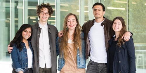 Current undergraduate students standing together as a group