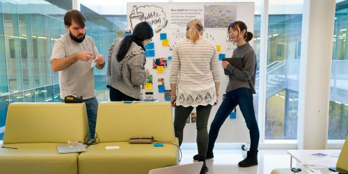 Photo of Institute of Design students collaborating at the Kaplan Institute