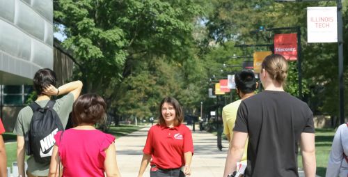 Student ambassador giving campus tour