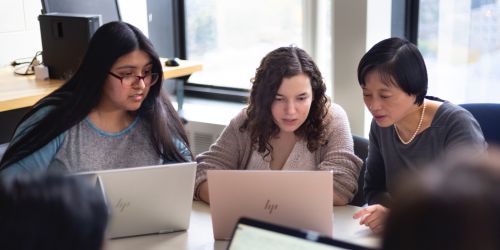 Computer Science faculty work with students on research