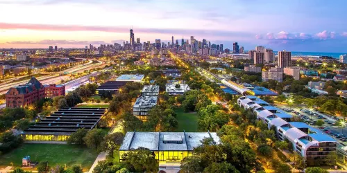 Illinois Tech Campus with Chicago Skyline