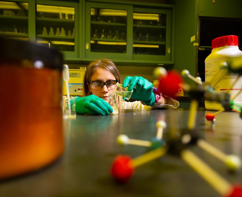 Photo of researcher in lab