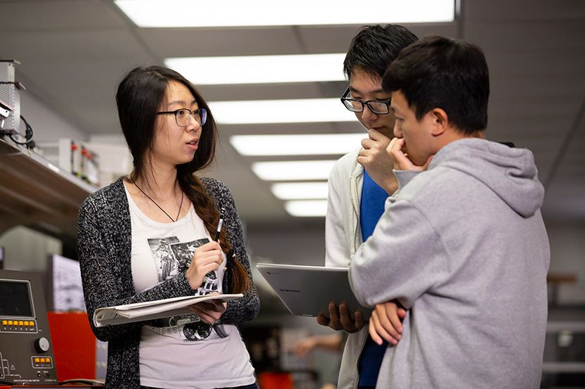 3 Students in Engineering Lab